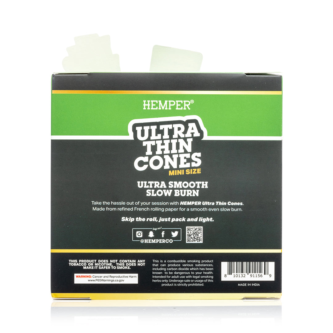Hemper 10PK Pre-Rolled Mini Cones | Unbleached Paper - 24ct Display