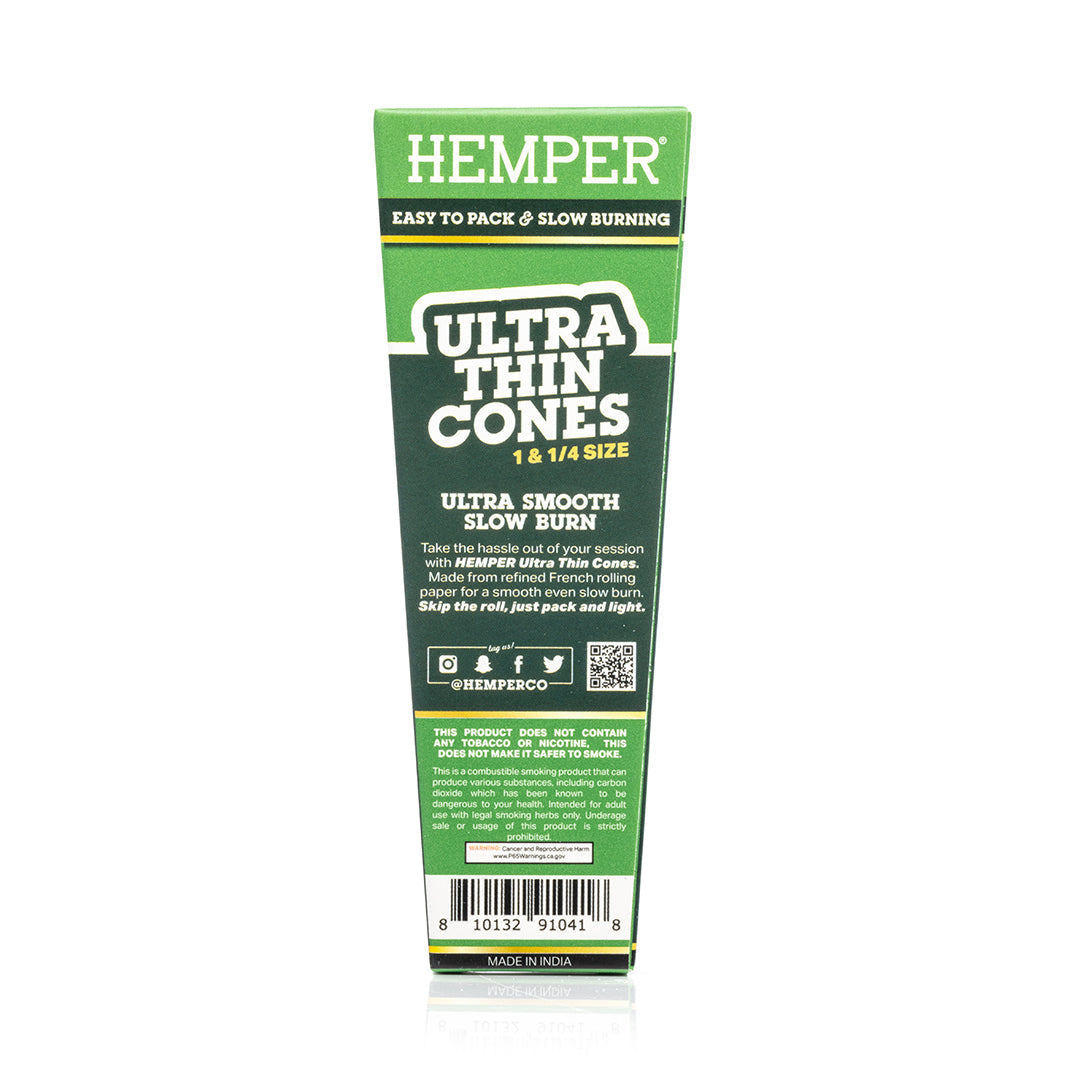 Hemper 6PK 1.25” Pre-Rolled Cones | French White Paper - 24ct Display