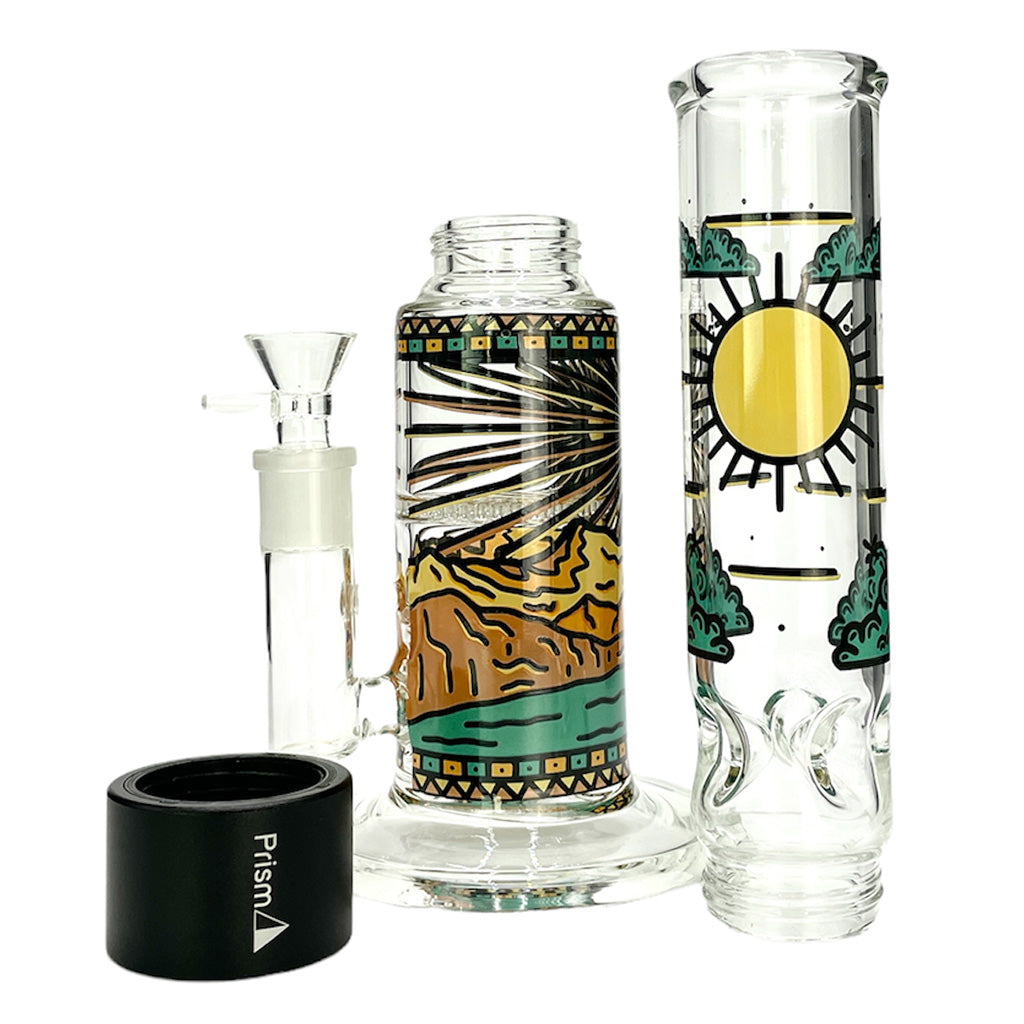 Prism Pipes 15” Desert Dream’n Honeycomb Perc Straight Tube Bong