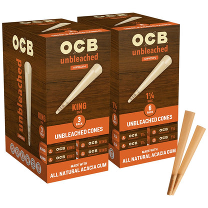 OCB Unbleached Pre-Rolled Cones | 24pk Display