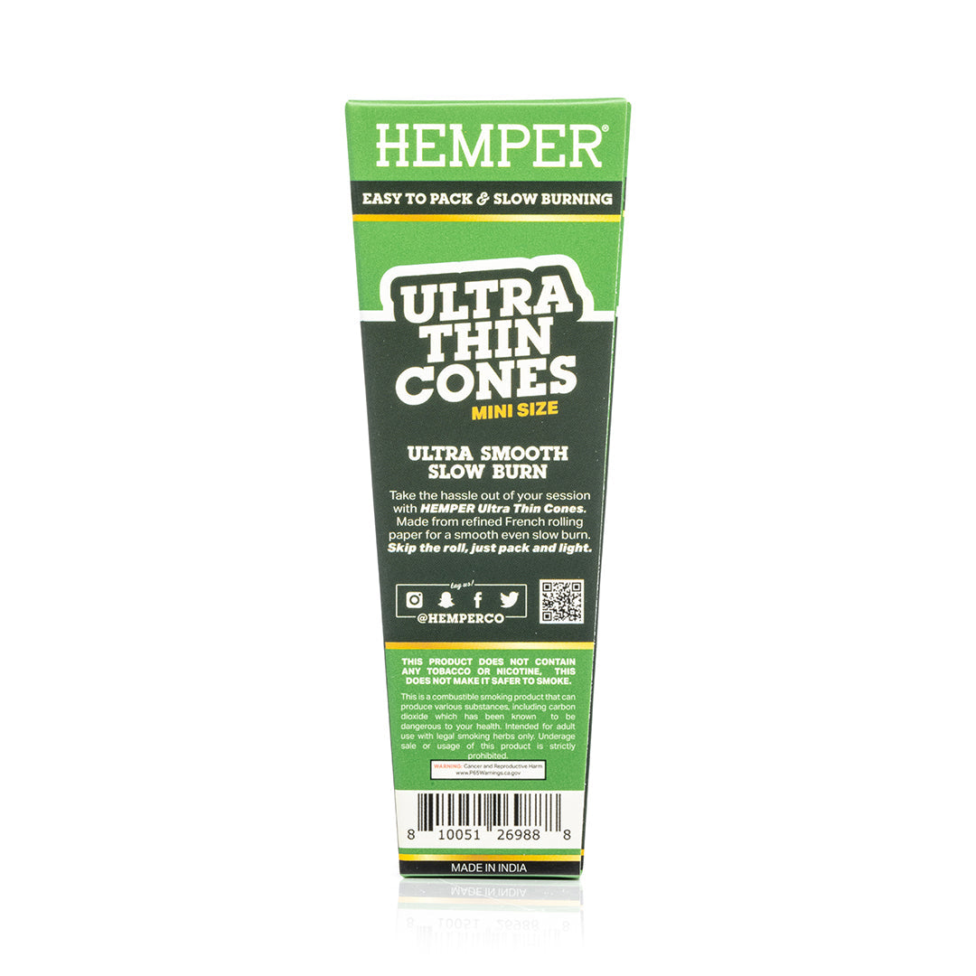 Hemper 10PK Pre-Rolled Mini Cones | Unbleached Paper - 24ct Display