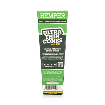 Hemper 10PK Pre-Rolled Mini Cones | Unbleached Paper - 24ct Display