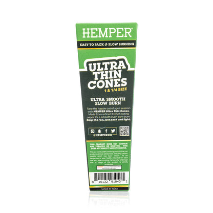Hemper 6PK 1.25” Pre-Rolled Cones | Unbleached Paper - 24ct Display