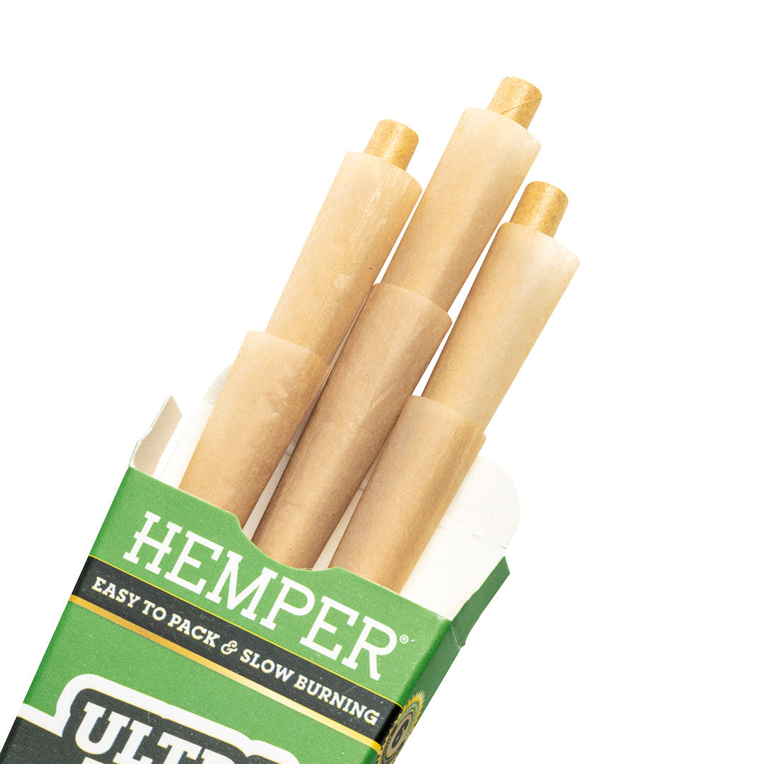 Hemper 6PK 1.25” Pre-Rolled Cones | Unbleached Paper - 24ct Display