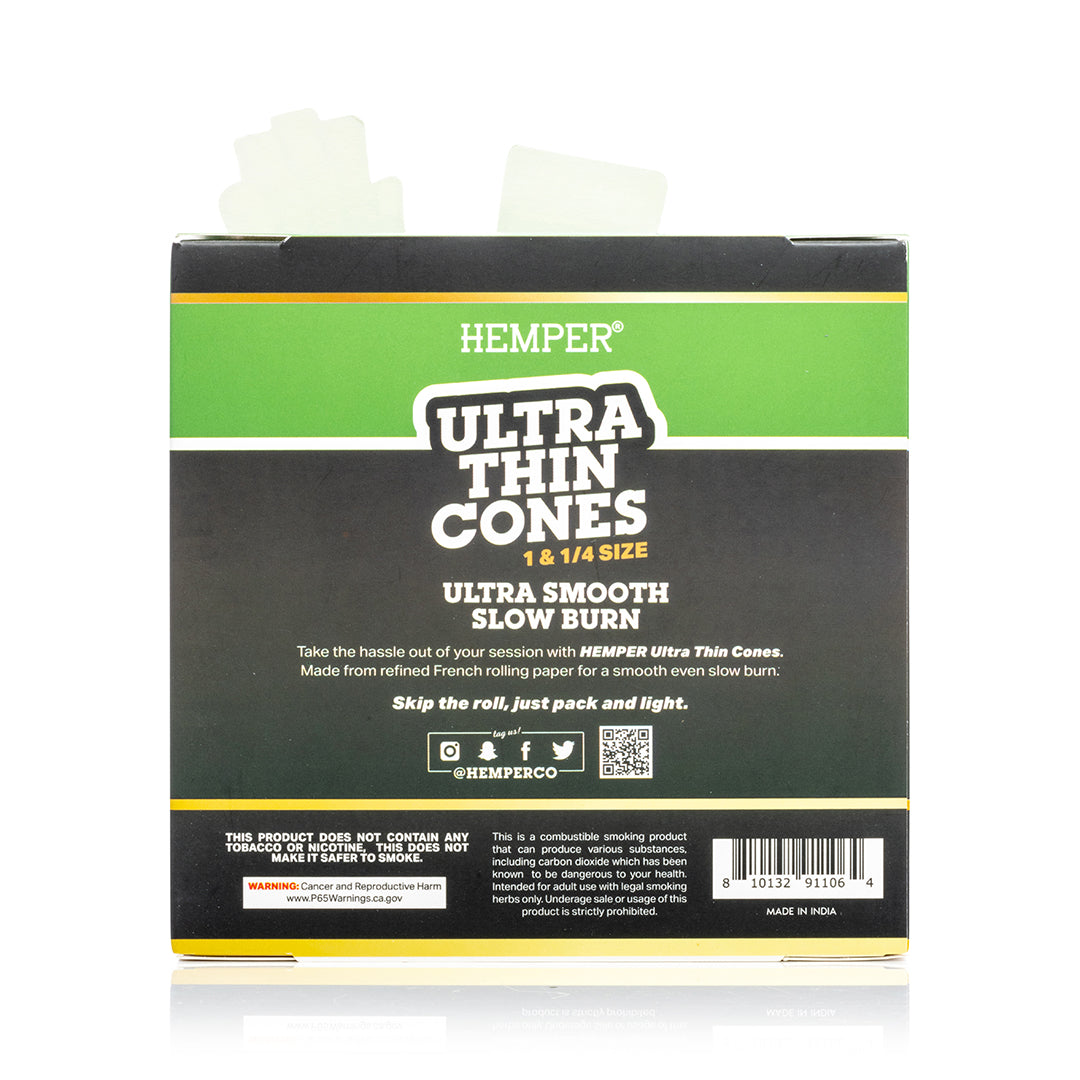 Hemper 6PK 1.25” Pre-Rolled Cones | Unbleached Paper - 24ct Display