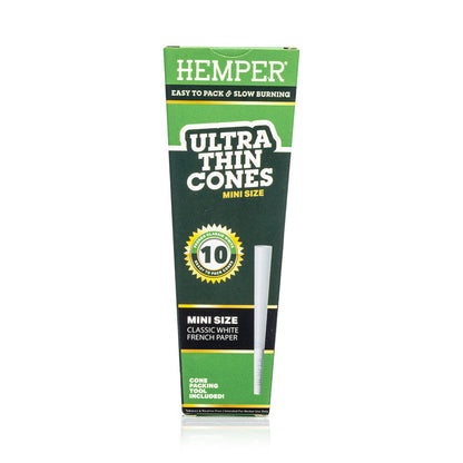 Hemper 10PK Pre-Rolled Mini Cones | French White Paper - 24ct Display