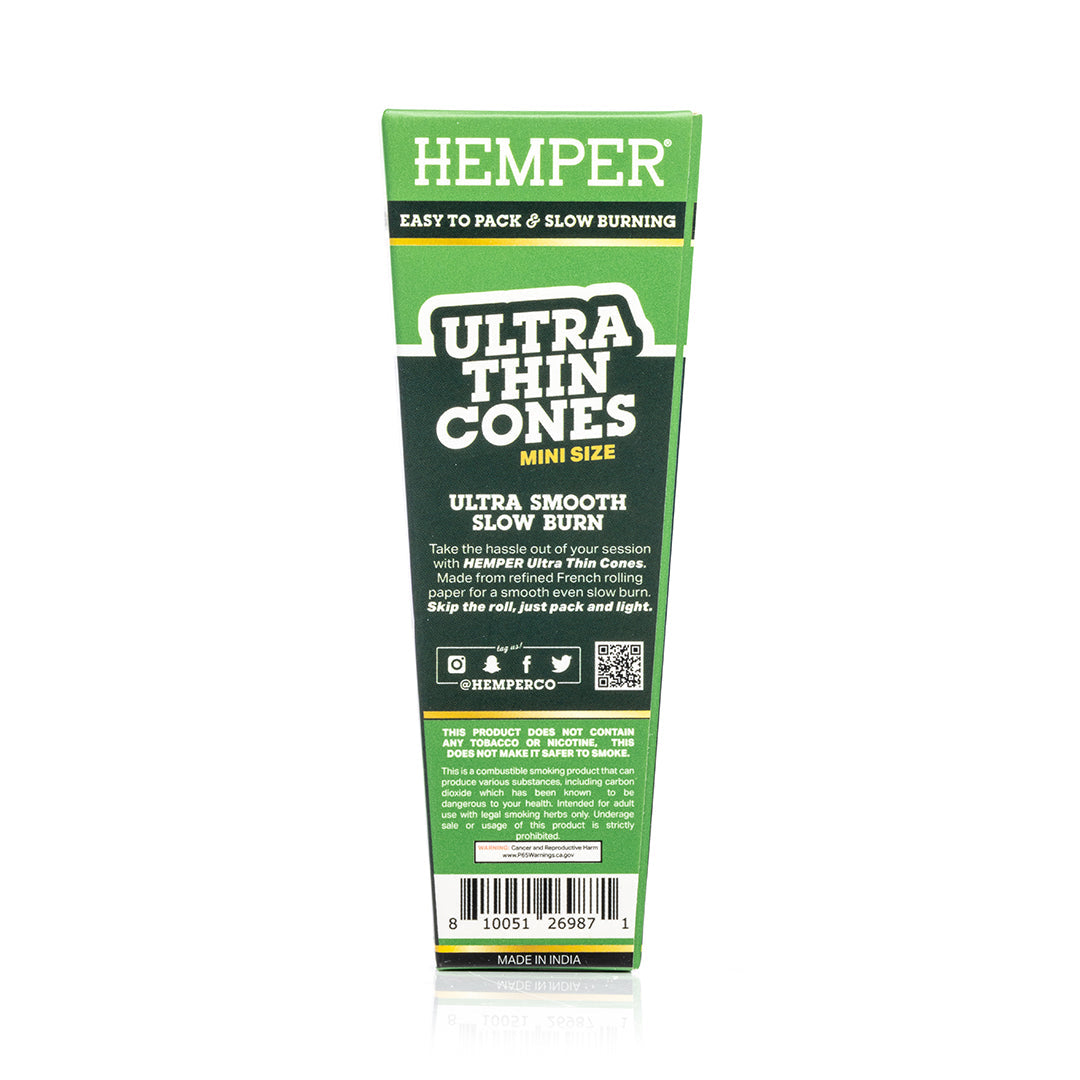 Hemper 10PK Pre-Rolled Mini Cones | French White Paper - 24ct Display