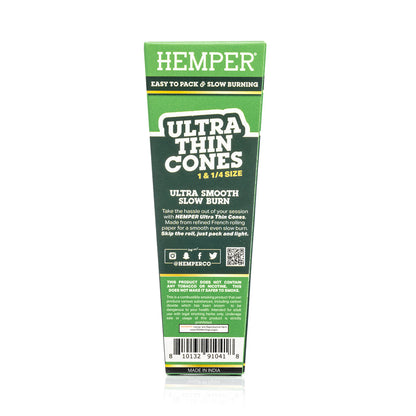 Hemper 6PK 1.25” Pre-Rolled Cones | French White Paper - 24ct Display